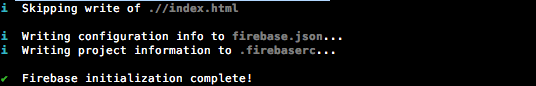 firebase initが一通り終了