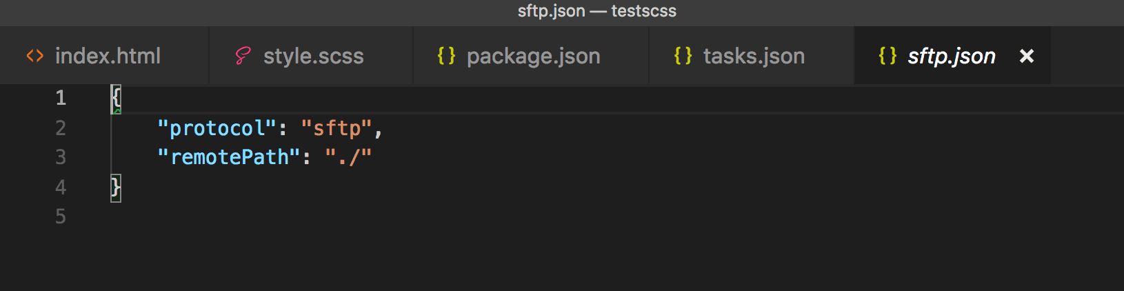 sftp.jsonファイルが生成される